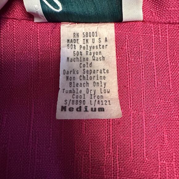 Vtg Joanna Power Blazer Jacket, Sz M Hot Pink Unlined 3/4 Sleeve, Buttonless - Picture 8 of 10